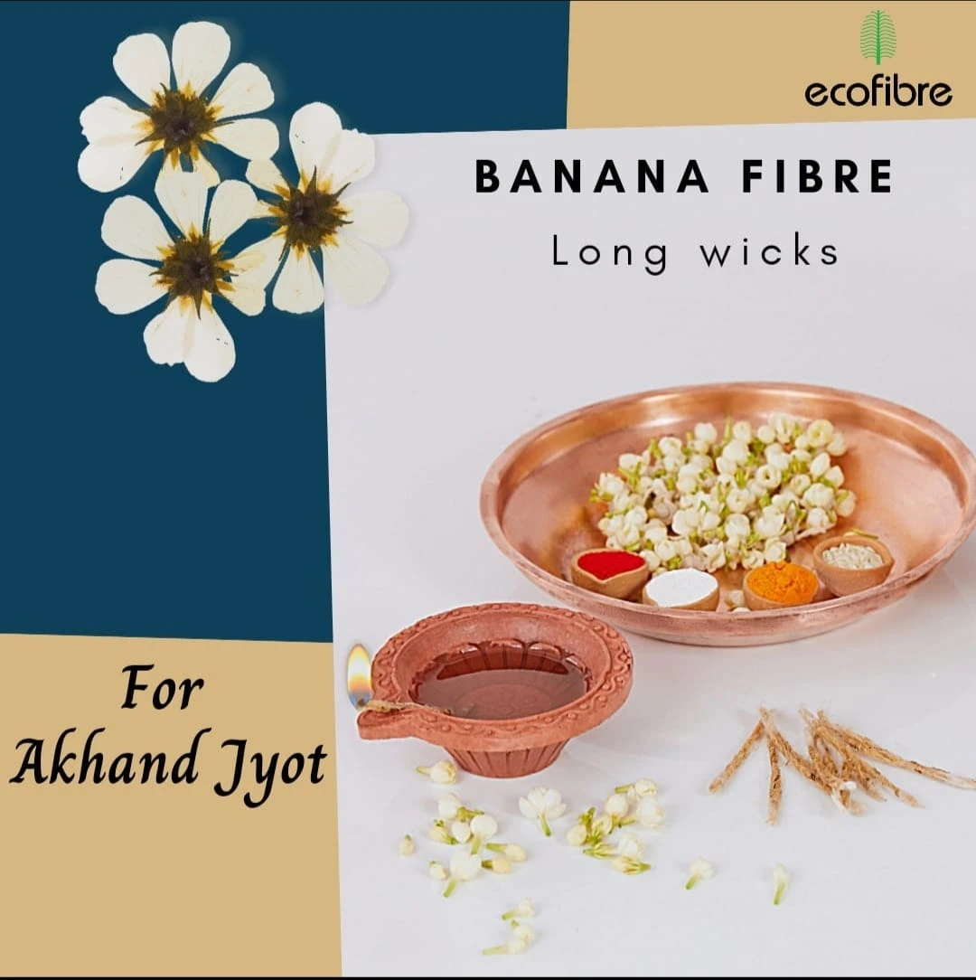 Banana Fibre Long Wicks (बाती) 30 pieces